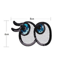 cartoon eyes Embroidered Cloth Iron On Patch Sew Motif Applique badge Sequin AA