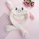 Cute funny plush animal rabbit ear hat with airbag jumping ear movable caps  ME