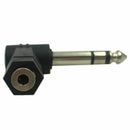 90 Degree 6.35mm 3 Pole Male to 3.5mm Female Stereo Headphone Audio Adapter
