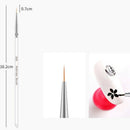 3Pcs/Set Gel Drawing Painting Nail Liner Brush Transparent Acrylic Handle N L8Z1
