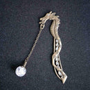 Luminous Traditional Dragon Pattern Bookmark Alloy Night Light Bookmark Del A2O0