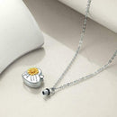 Women Sunflower Pendant Necklace Fashion Lettering Alloy Flower ClavicleCha U8D4