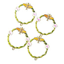 4x Alloy Round Enamel Cloud Animal Wreath Pendants Charms Craft DIY Earring