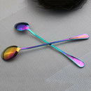 6pcs Stainless Steel Iridescence Rainbow Coffee Spoons Mixing Spoons Set Lo