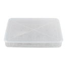 Covered Egg Holder for Refrigerator, 24 Eggs, Clear, Plastic:white