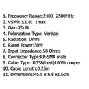 20Dbi 2.4Ghz 13 Directional Elements Wireless Yagi Antenna Rp-Sma Wifi Ante