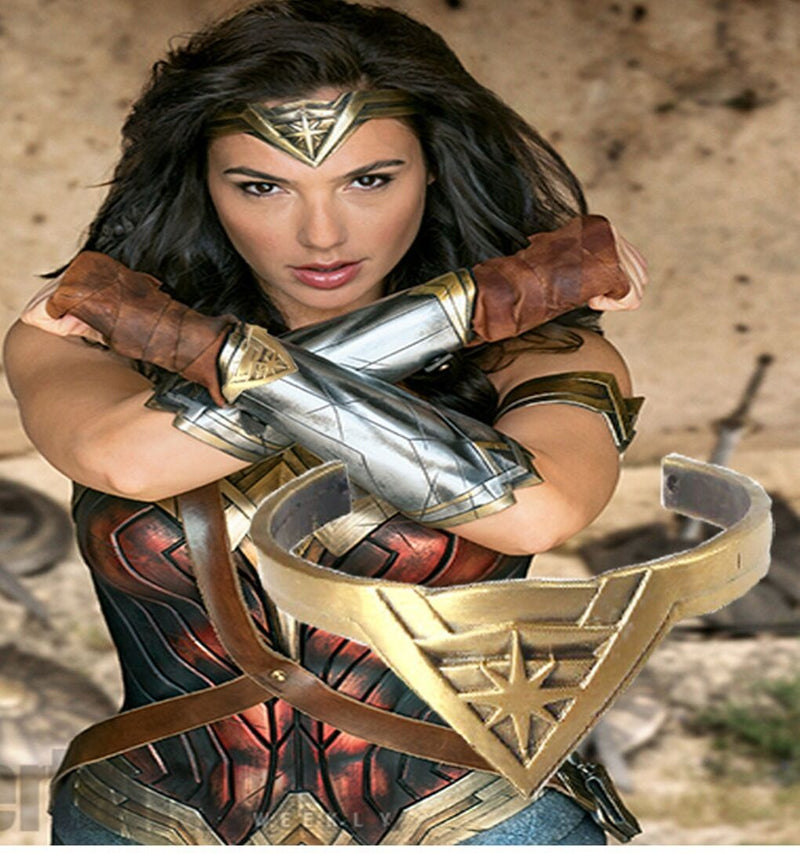 1 Set Wonder Woman Diana Prince Bangle Cuff & Headwear Halloween Fancy Ball Prop