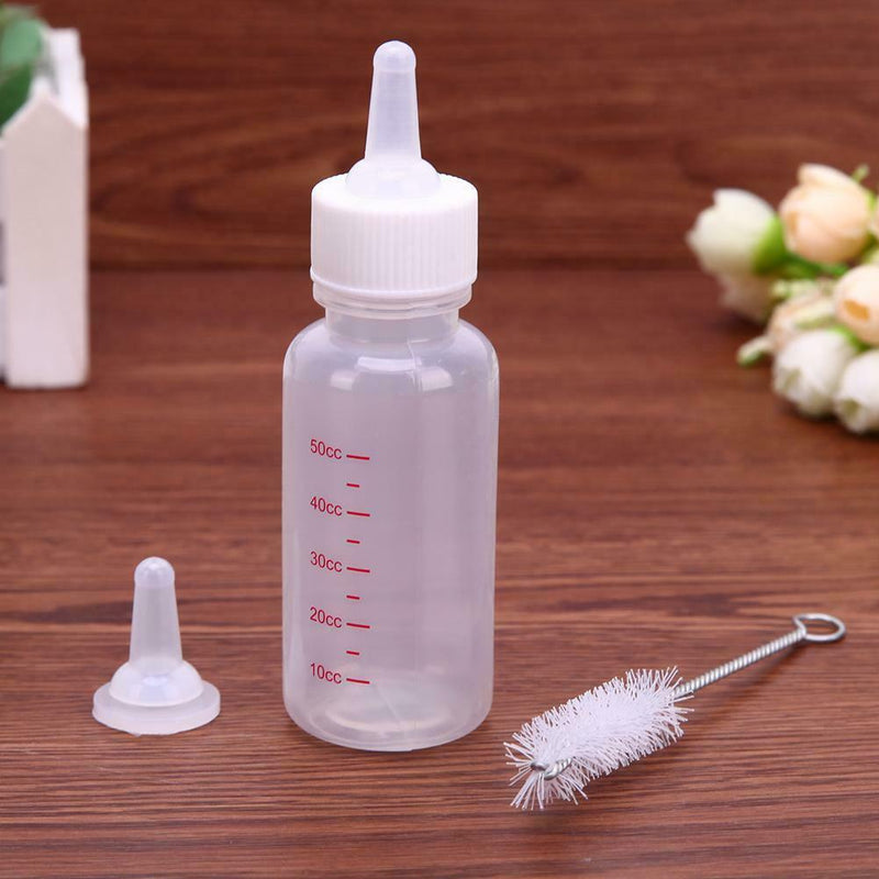 Puppy Kitten Feeding Bottle Nursing Water Milk Feeder w/ Cleaning Brush A
