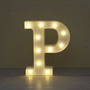 White Large Plastic Marquee Freestanding Alphabet LED Light UP Letters P