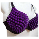 women Black bottom rivet Bra Purple M