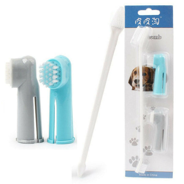 Pet Finger Toothbrush Dog Brush Breath Double Head Teeth Care Dog Cat Clean #gib