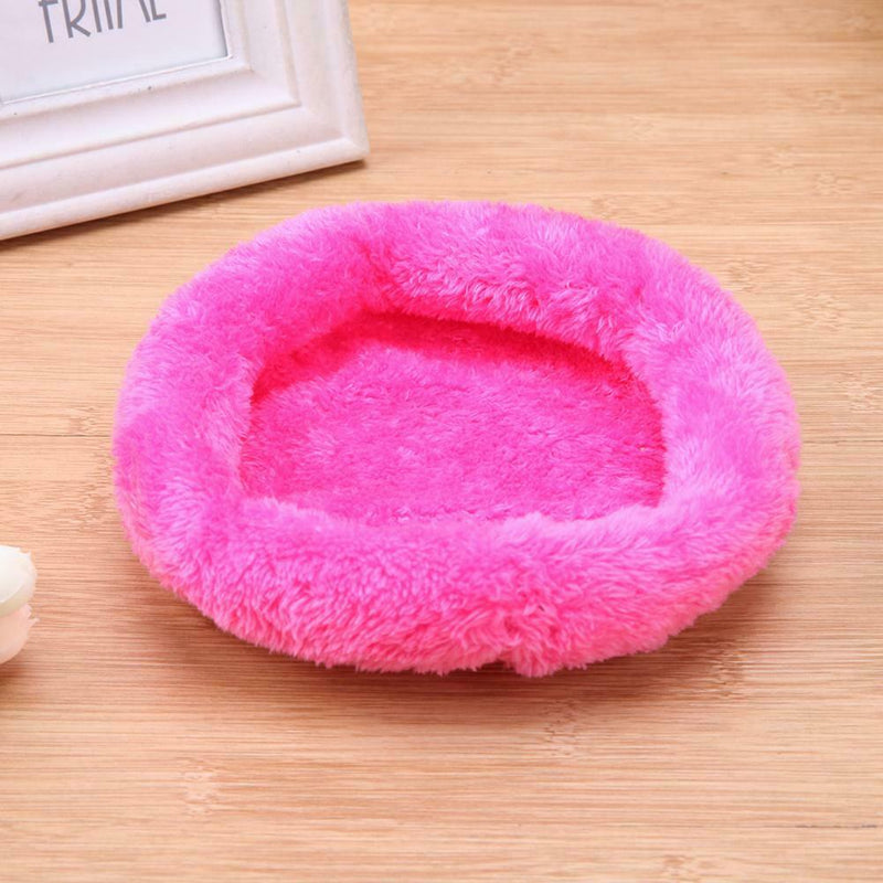 Animal Pet Hamster House Bed Washable Winter Warm Soft Mat(Rose Red)(L) A