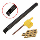 12Pcs Dcmt0702 Carbide Inserts + S12M-Sducr07 Boring Bar 150Mm With Wrench  W7E6
