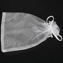 Satin Organza Lace Bag for Wedding Banquet Gifts (White, Set of 50) H6E3