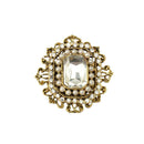 Women Crystal Diamant Flower Bouquet Button Brooch Pin Scraf Wedding Bridal