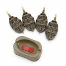 Plastic Inline Method Feeder Fishing Accessories 4 Feeders Mould Set Carp F T1I8