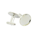 6Pcs Metal Cufflink Blanks,Cabochon Cufflink Buttons Base Tray Pendant Frame