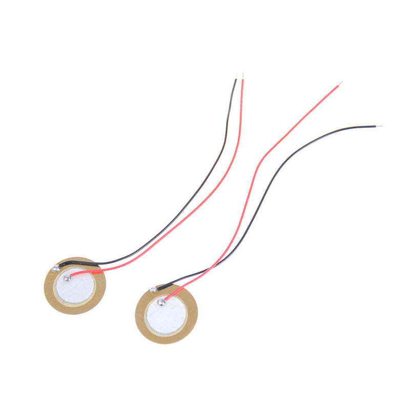 10pcs 20mm Piezo Elements Buzzer Sounder Sensor Trigger Drum Disc+ wire coppe Ew