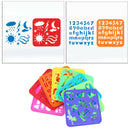 8x Hollow Out Painting Stencils Set Journal Planner Square Shape for Diary
