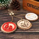 Wooden Christmas Ornament Deer and Tree pattern Xmas Tree PendantsSEAU