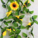 Sunflowers Ivy Vine Artificial Flowers Green Leaves Hanging Garland Superb