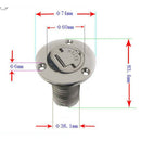 38mm Boat Deck Fuel Filler Keyless Cap Yacht Car Fill 316 Stainless Steel