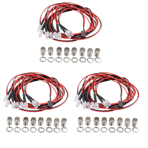 24pcs Rc Led Headlight Lights For 1/5 1/8 1/10 1/12 1/16 Rc Buggy