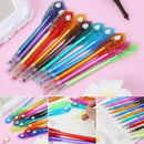 12Pcs Colorful Peacock Feather Shape Gel Ink Pen Refills Stationery School Gifts