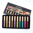 10pcs/set liquid glitter eyeshadow waterproof sequins eye liner shimmer shadowSP