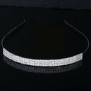 Bride/Bridesmaid/Girl 3-Row Floral Rhinestone Headband Tiara for Wedding/En