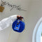 Mini Round Tote Shoulder Bag Women Leather Chain Messenger Purse (3 Blue)