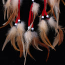 Red Dream Catcher Net with Feather Bead Wall Hanging Decoration Car Ornamen FT