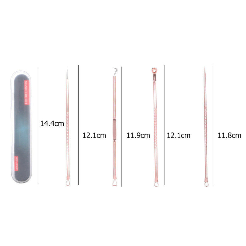 4pcs/set Stainless Steel Pimple Blemish Extractor Acne Removal Needles (4)