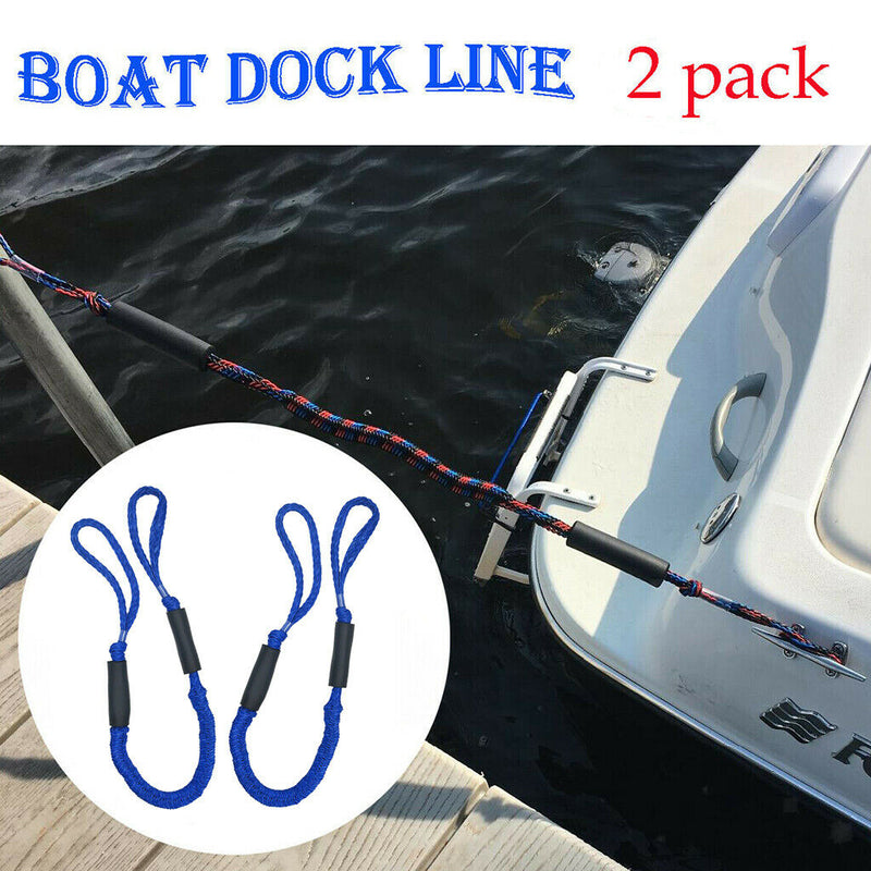 4x Bungee Stretching Dock Line 4' Mooring Rope for Boat Pontoon Kayaks