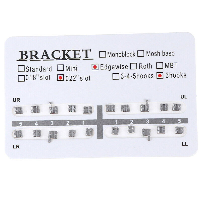 20pcs Orthodontic Dental 3 Hooks 022" Slot Edgewise Metal Brackets BracesBX