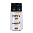 1pcs 10ml Scale lab glass vials bottles clear containers with black screw cap FT