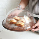 Acrylic Cake Display Dish Bread Tray with Lid Dessert Table Tray with Cover
