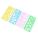 4pcs Korean Candy Color DIY Drawing Template Ruler Graphic Sketch Board