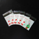 100 pcs Sachets Pouches Santa and Christmas tree packing bag for Cookies Bi