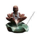 Home Decoration The Little Monk Lotus Flower Censer Blackflow Incense Cones