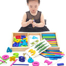 Montessori Math Learning Toys For Toddlers - Wooden Counting Sticks & Cards
