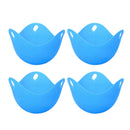 4xSilicone Egg Cooking Poaching Cups Kitchen Egg Maker For Microwave Blue
