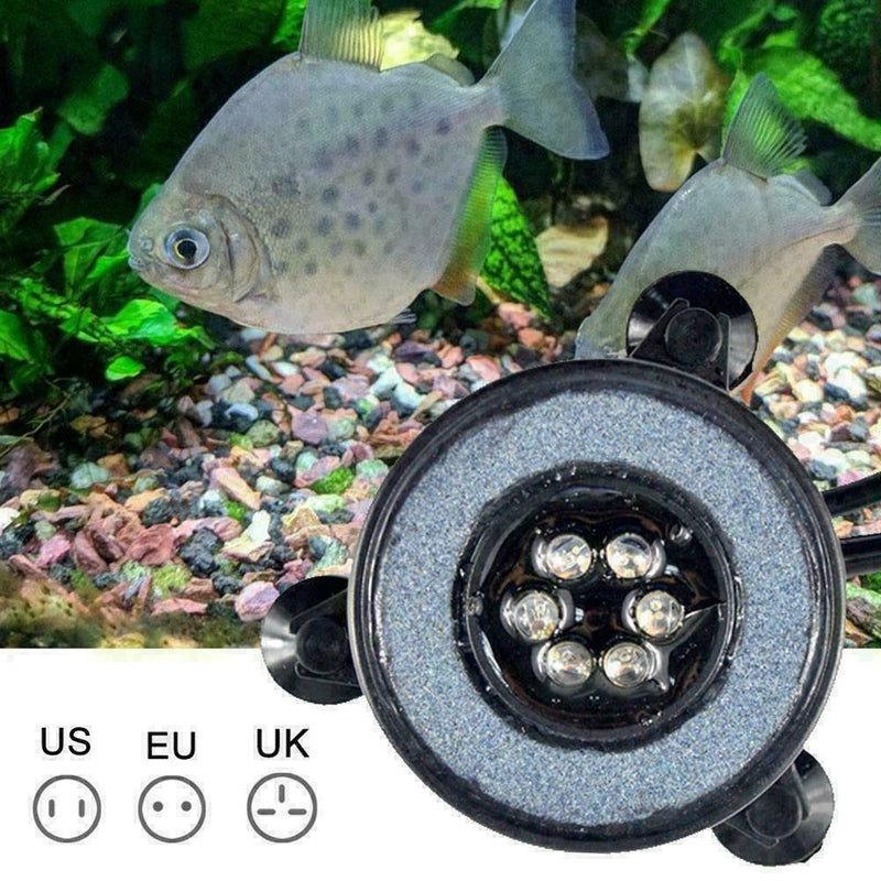 6 LED Submersible Bubble Light Air Stone For Aquarium Curtain Fish Pump Tan Q0D0