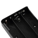 3x 18650 Battery Holder Storage Case Plastic Box Wire Leads With 3 Slots Black