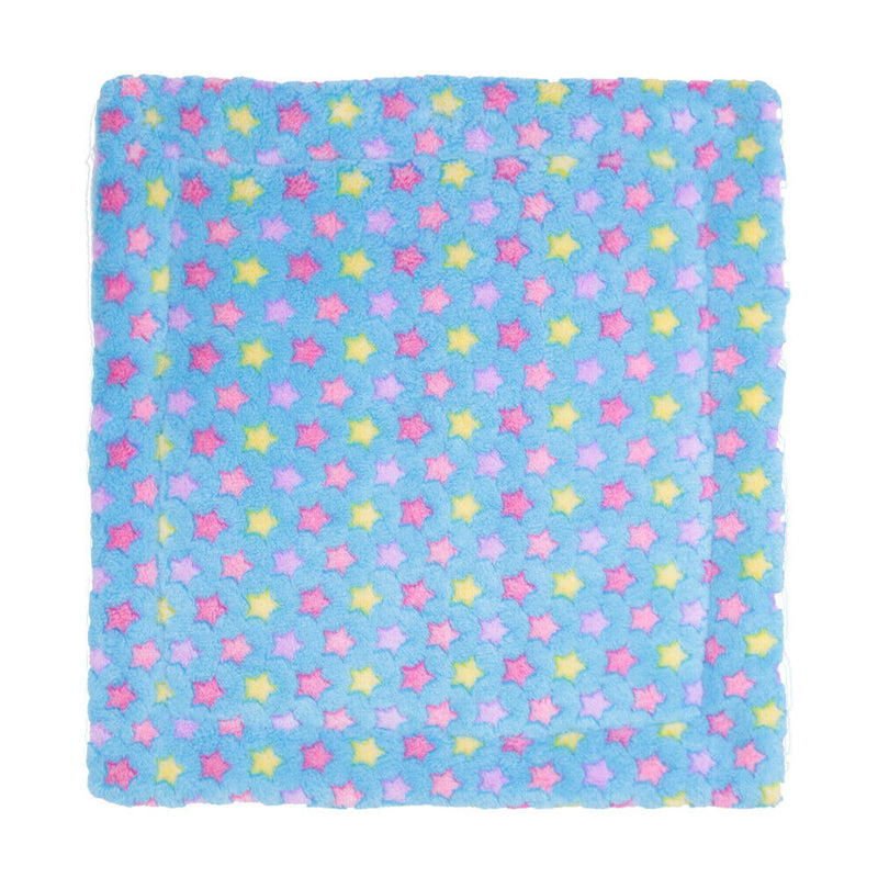 Dog Cat Blanket Pet Cushion Bed Soft Velvet Winter Warm Sleep Mat(Blue M) A