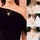 Elegant Heart Shaped Cross Necklace Women Fashion Angel Wings Pendant Jewel J9B8