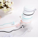 In Ear Wired 3.5 mm Cute Cartoon Animal Earphone Earbuds Headphone black