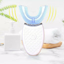 Ultrasonic Electric Toothbrush U-Type Sonic Whitening Silicone Brush White