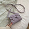 Hit Color Leather Crossbody Bags Women Small Shoulder Pouch (Light Purple)