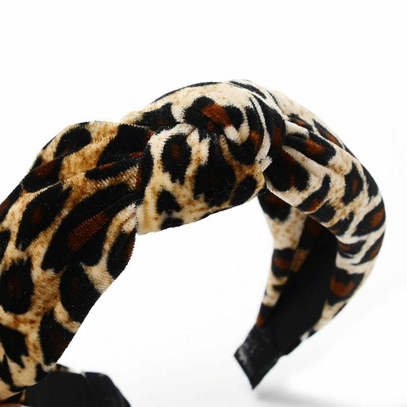 5X(Leopard Twist Knot Pattern Headband Sweet Chiffon Print Hair Band Fashi G4C1)
